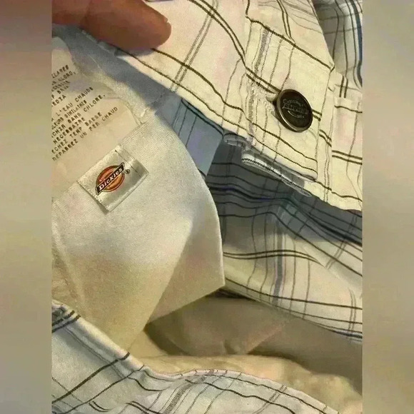 Dickie’s Men 3/4 Length White with Blue Lines Size 38 - Picture 5 of 9